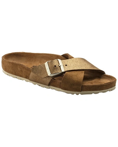 Shop Birkenstock Siena Narrow Suede Sandal In Brown
