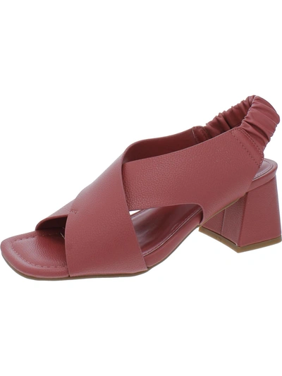Shop Kenneth Cole Reaction Nancy Womens Faux Leather Criss-cross Slingback Sandals In Red
