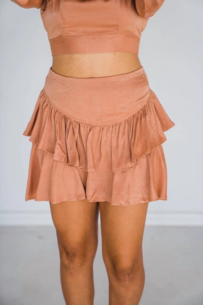 Shop Ensemble Set The Tone Skirt In Terracotta In Pink