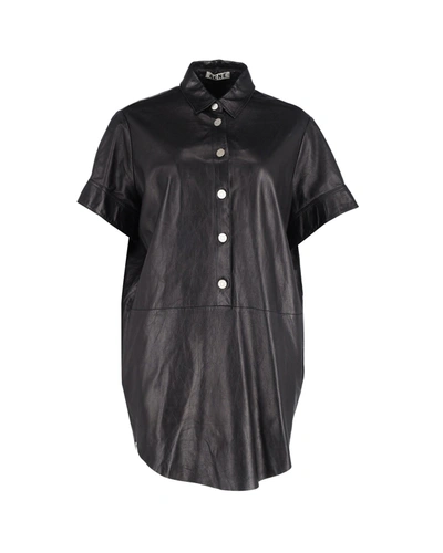 Shop Acne Studios Marla Mini Dress In Black Lambskin Leather