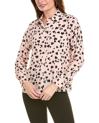 Shop T Tahari Button-down Blouse In Pink