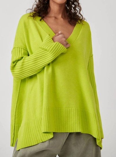 Shop Free People Orion Tunic Sweater In Acid Lime In Green