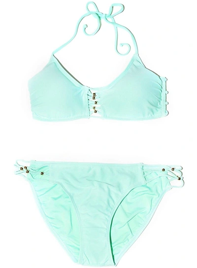 Shop Pq Swim Women's Caribbean Sea Tab Side Bikini Bottom Swimsuit In Mint In Blue