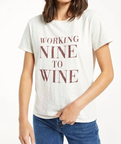 Shop Z Supply Working Nine To Wine Easy Tee In Sandstone In White