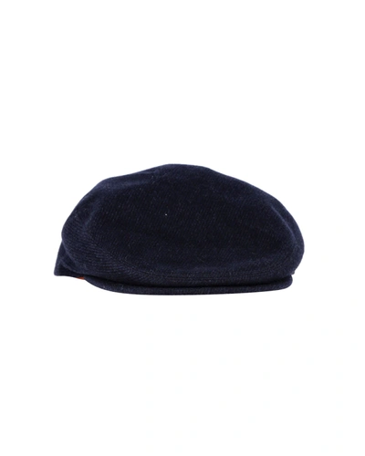 Shop Loro Piana Newsboy Cap In Navy Blue Wool