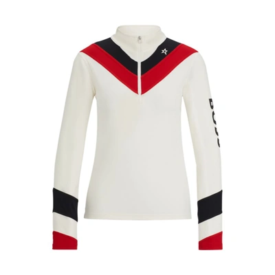 Shop Hugo Boss X Perfect Moment Sweatshirt With Stripes And Branding In Red