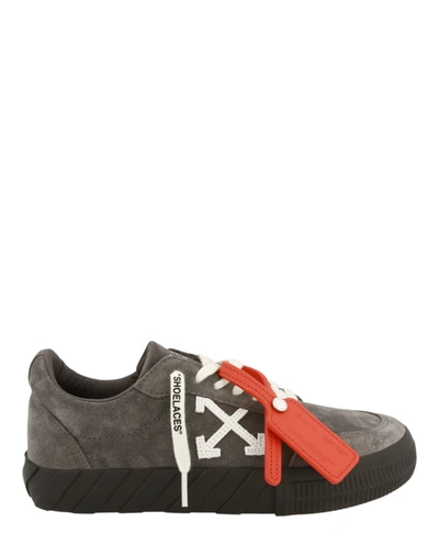 Shop Off-white Low Vulcanized Suede Sneakers In Grey