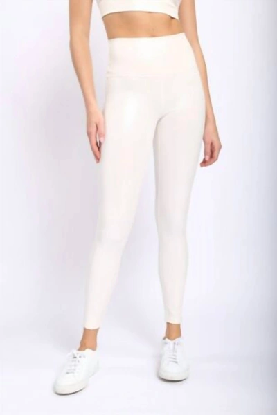 Shop Mono B Pastel Foil Highwaisted Legging In Ivory In White