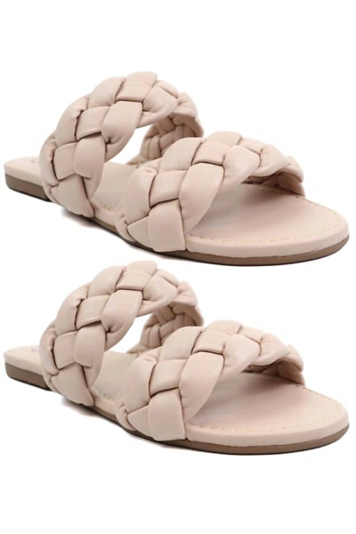Shop Everglades Lexi 5 Braided Strap Sandals In Nude In Beige