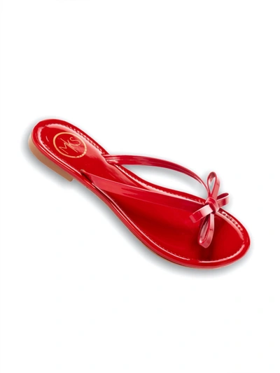 Shop Everglades Linda 58 Bow Sandals In Red Patent