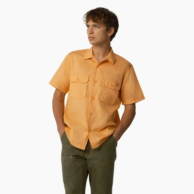 Shop Dickies Relaxed Fit Short Sleeve Work Shirt In Yellow
