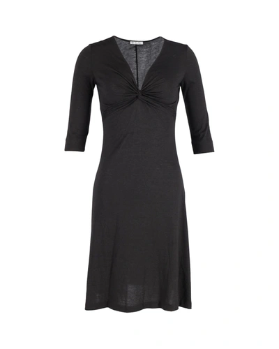 Shop Loro Piana Twist Front V-neck Dress In Black Polyester