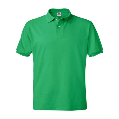Shop Hanes Ecosmart Jersey Polo In Green