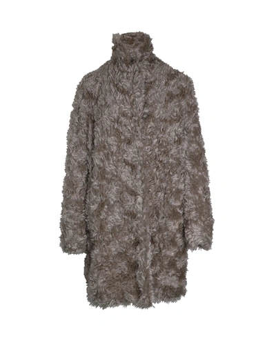Shop Stella Mccartney Faux Fur Coat In Beige Mohair