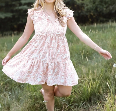 Shop Sweet Lovely By Jen Swirl Dress In Pink In White