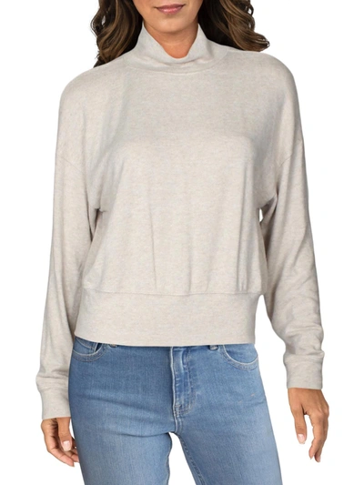 Shop Velvet By Graham & Spencer Tami Womens Ribbed Heathered Mock Turtleneck Sweater In White
