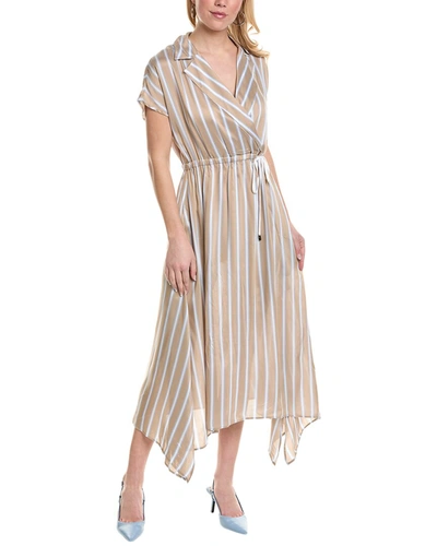 Shop Peserico Silk-blend Maxi Dress In Beige