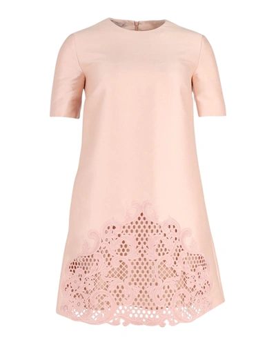 Shop Stella Mccartney Lace Shift Dress In Pink Cotton