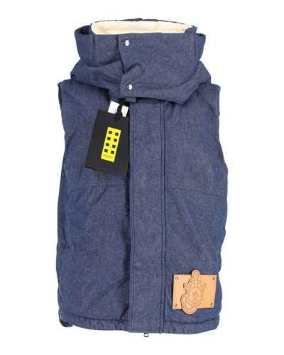 Shop Moncler X Jw Anderson Dalby Padded Vest In Blue Cotton Denim
