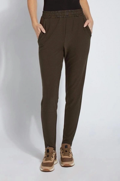 Shop Lyssé Women's Autumnal Gathered Waist Pant In Deep Olive In Brown