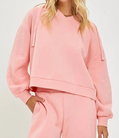 Shop Risen Oversized Hoodie Shirt In Blush In Pink