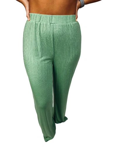 Shop Baevely By Wellmade Light On Your Feet Pant In Sage Green