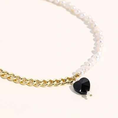 Shop Joey Baby Kuro Heart Necklace In Silver