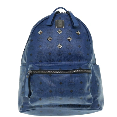Shop Mcm Visetos Stark Canvas Backpack Bag () In Blue