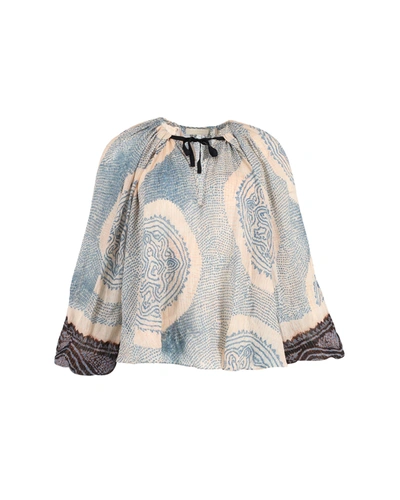 Shop Ulla Johnson Printed Pauline Blouse In Blue Cotton