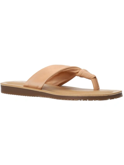 Shop Bella Vita Cov-italy Womens Leather Toe-post Slide Sandals In Beige