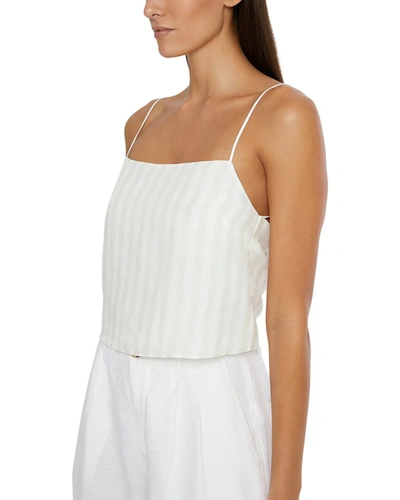 Shop Onia Air Linen-blend Square Neck Tank In White