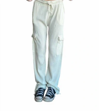 Shop Hyfve Octavia Cargo Pants In Cream In Blue