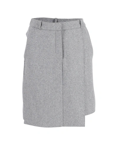 Shop Acne Studios Knee Length Skirt In Grey Wool