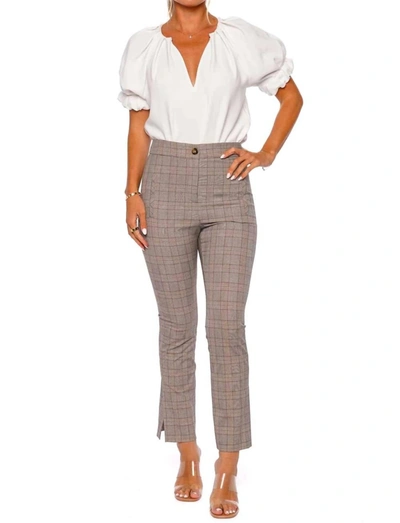 Shop Veronica Beard Arte Pant In Brown Multi In Grey