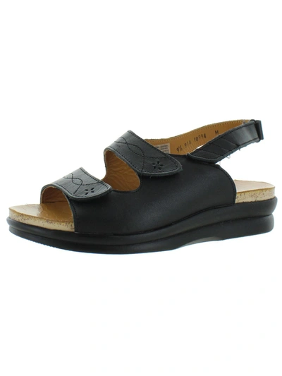 Shop Barefoot Freedom Bella Womens Leather Slip On Slingback Sandals In Black
