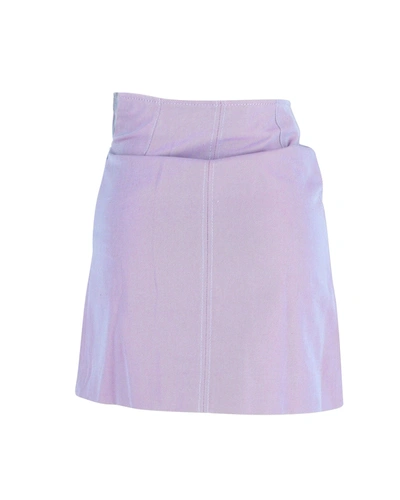 Shop Acne Studios A-line Mini Skirt In Lilac Cotton In Purple