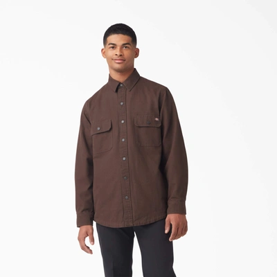 Shop Dickies Duck Flannel-lined Shirt In Brown