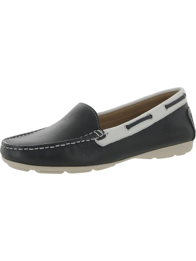 Shop Driver Club Usa Cape Cod Womens Leather Slip On Loafers In Black