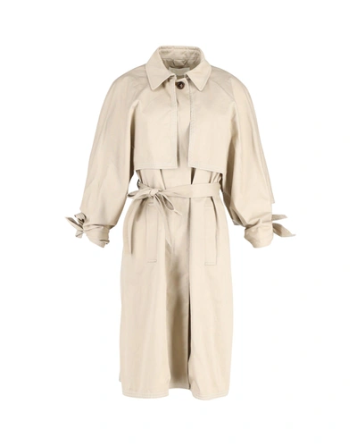 Shop Chloé Chloe Belted Trench Coat In Beige Cotton
