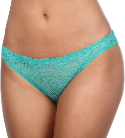 Shop Timpa Lingerie Duet Lace Low Rise Thong In Pool Green