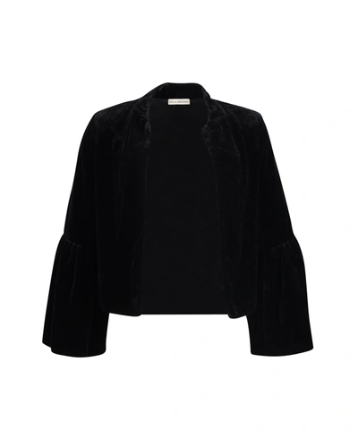 Shop Ulla Johnson Open-front Jacket In Black Velvet