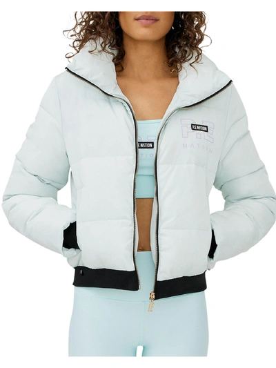 Shop P.e Nation Womens Cold Weather Front Zip Puffer Jacket In Green