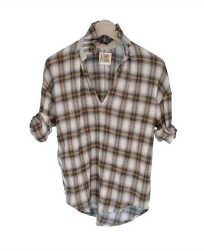 Shop A Shirt Thing Penelope Plaid Shirt In Mustard In Beige