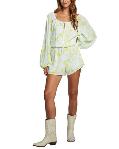 Shop Chaser Blouson Romper In Yellow