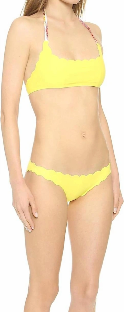 Shop Pq Swim Summer Patara Reversible Seamless Wave Bikini Top In Multi In Yellow