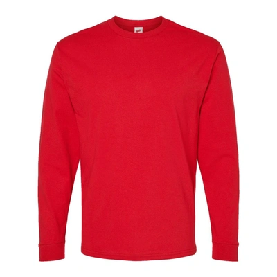 Shop Hanes Essential-t Long Sleeve T-shirt In Red