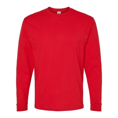 Hanes Essential-t Long Sleeve T-shirt In Red