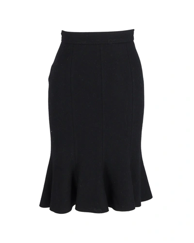 Shop Prada Mermaid Knee-length Skirt In Black Wool