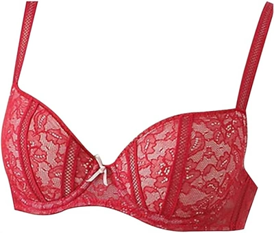 Wacoal Women's Rhapsody In Lace Contour Underwire Bra In Jester Red In Red