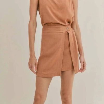 Shop Sadie & Sage Out West Mini Skirt In Tan In Brown